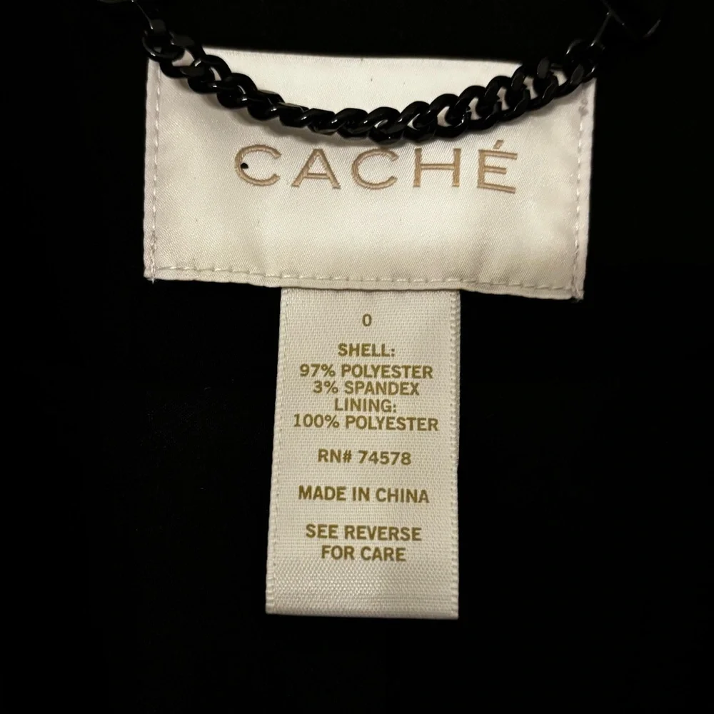 Cache Black and Gold Embellished Blazer - size 0 - Picture 3 of 7